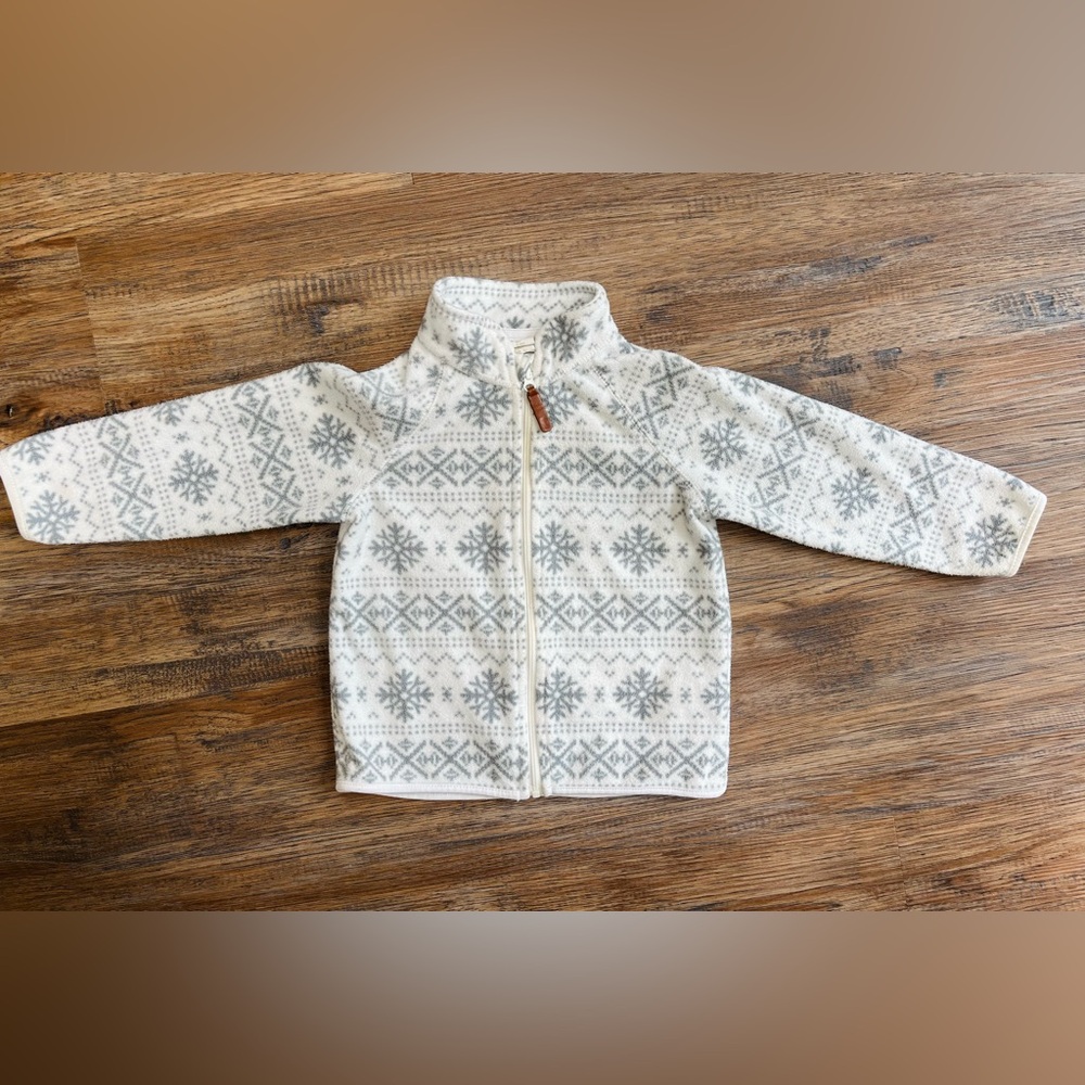 H&M Snowflake Baby Fleece Zip Jacket 18 months